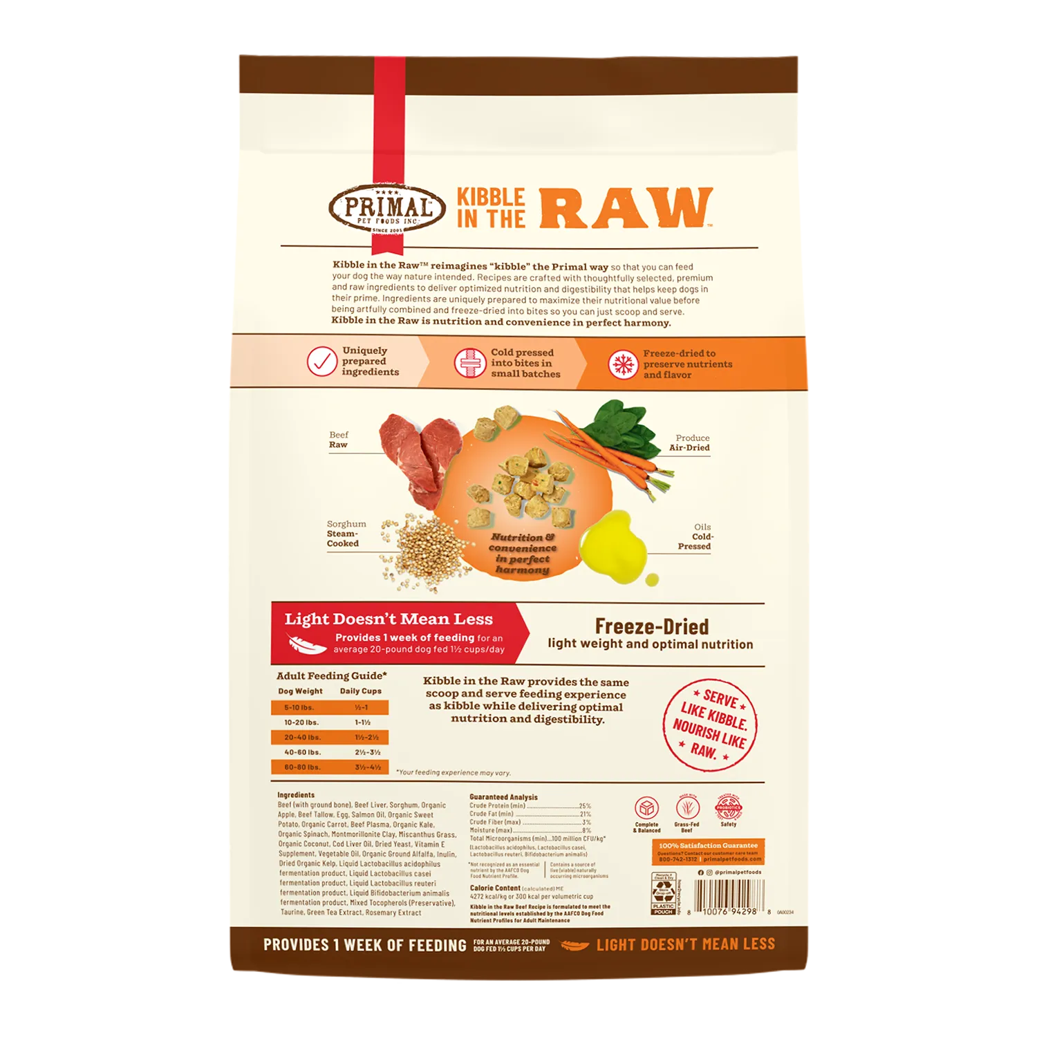 Primal Kibble in the Raw Beef Dog Food