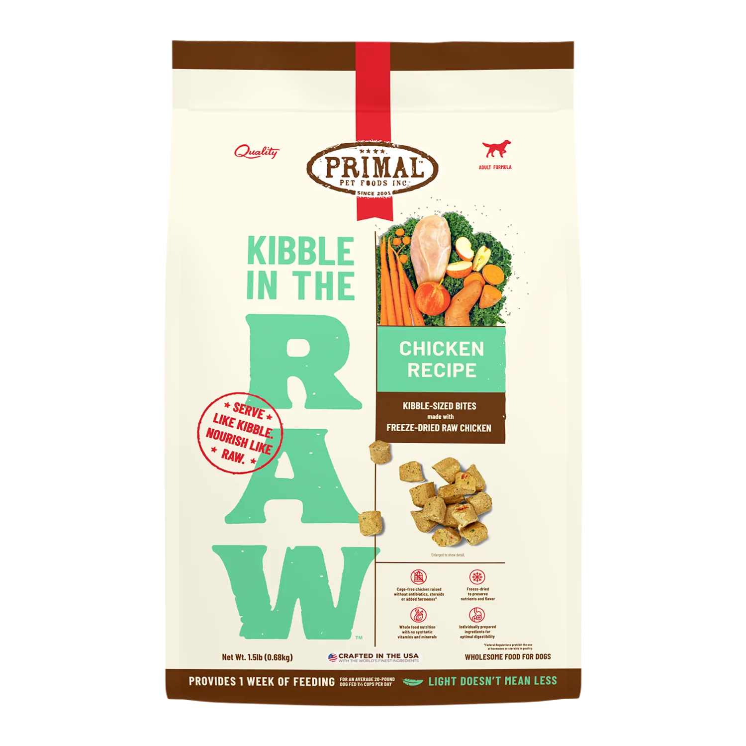 Primal Kibble in the Raw Chicken Dog Food
