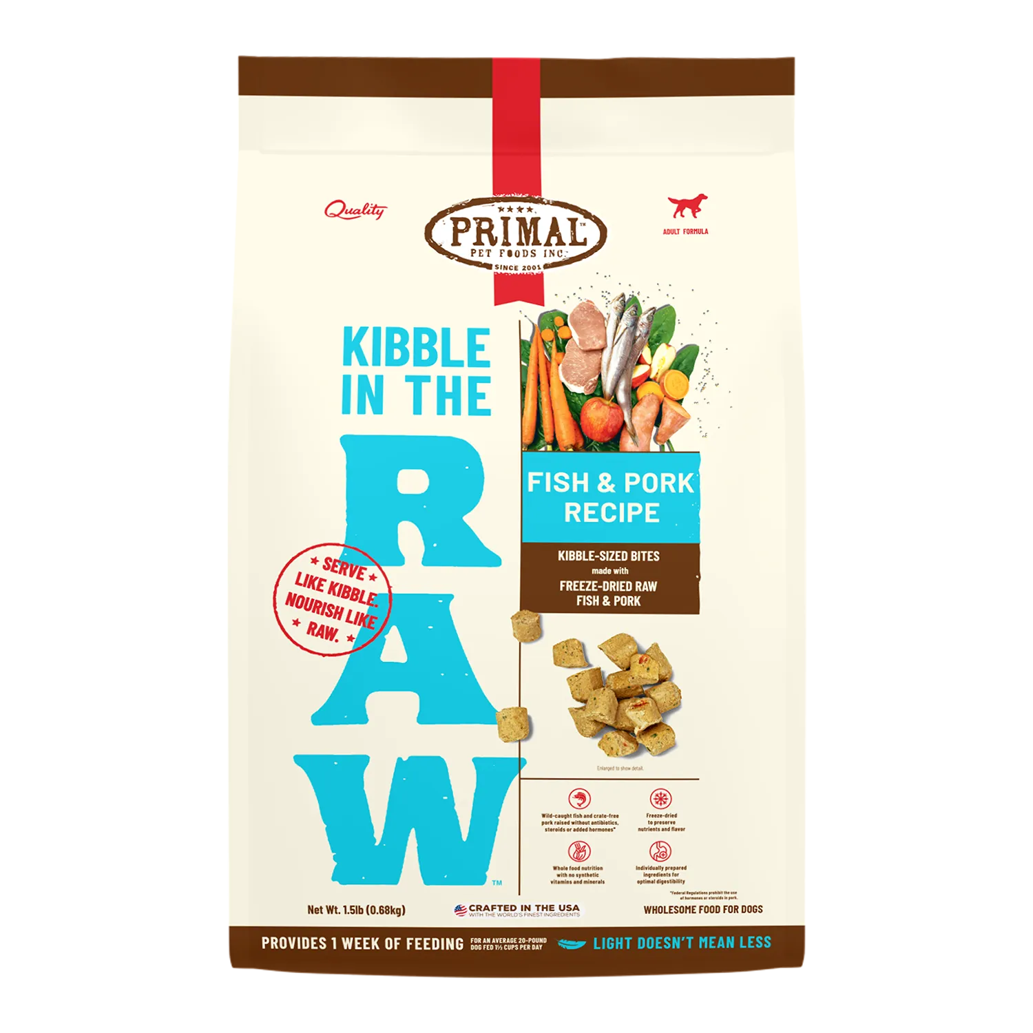 Primal Kibble in the Raw Fish & Pork Dog Food