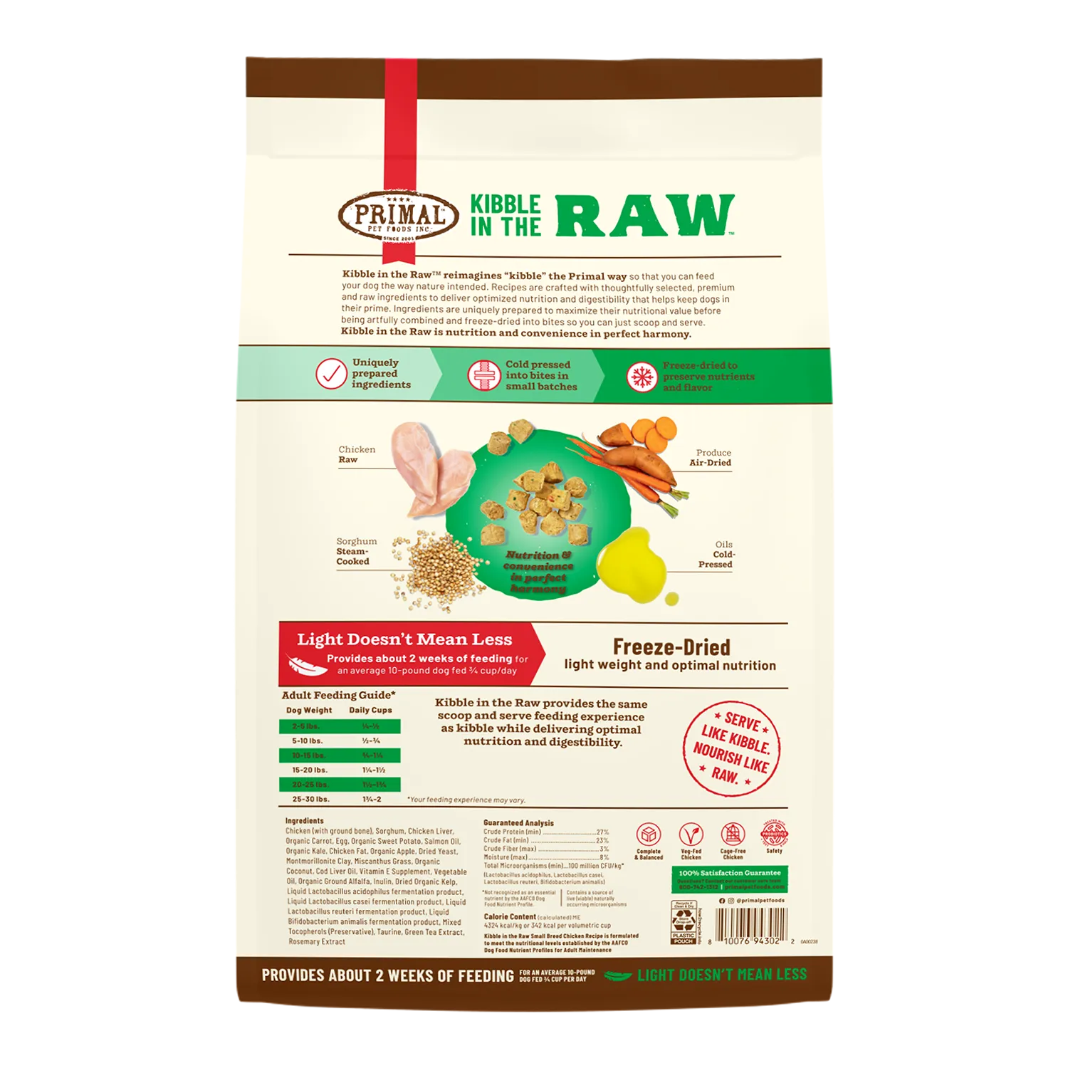 Primal Kibble in the Raw Small Breed Chicken Dog Food
