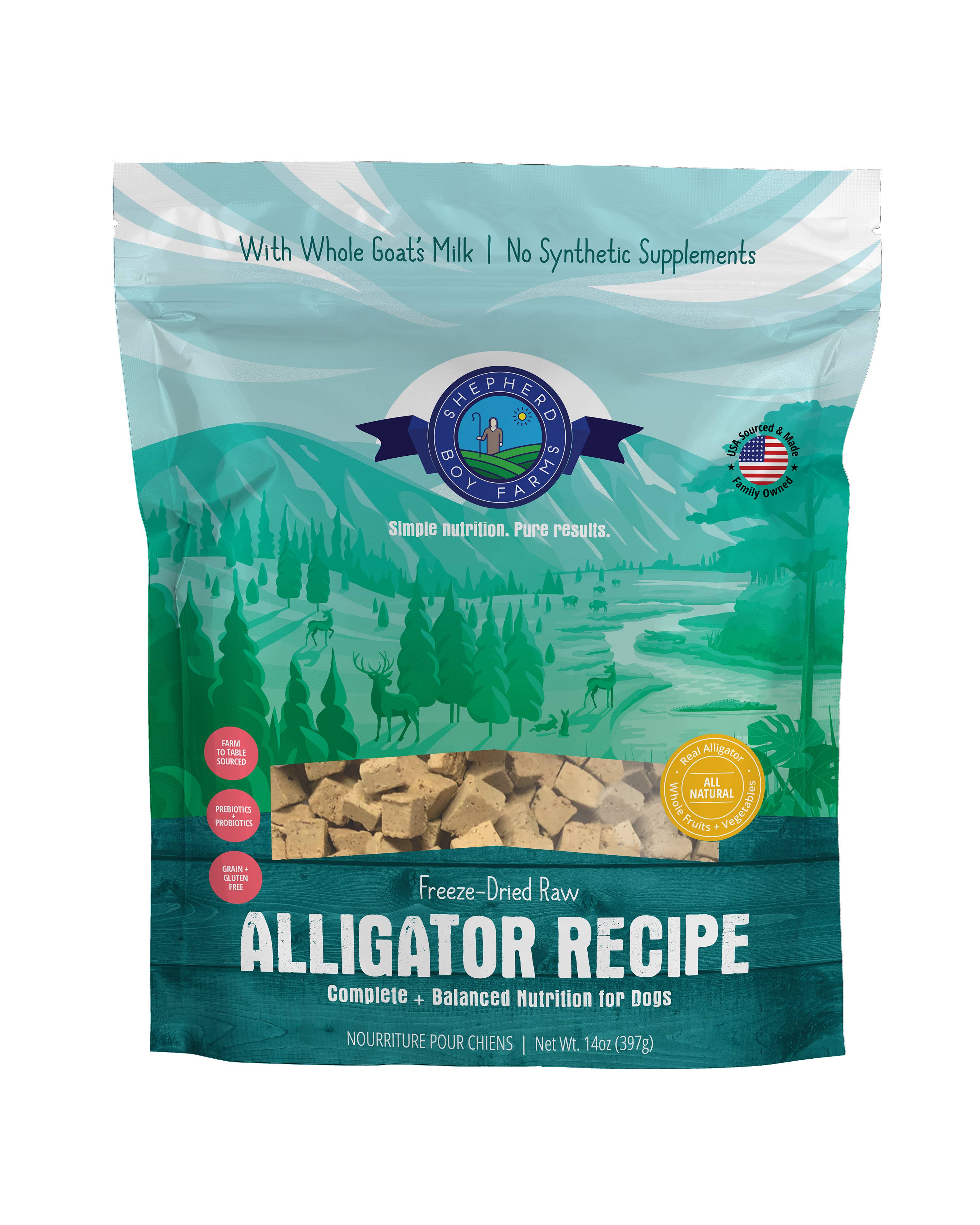 Shepherd Boy Farms Freeze Dried Alligator Recipe Dog Food