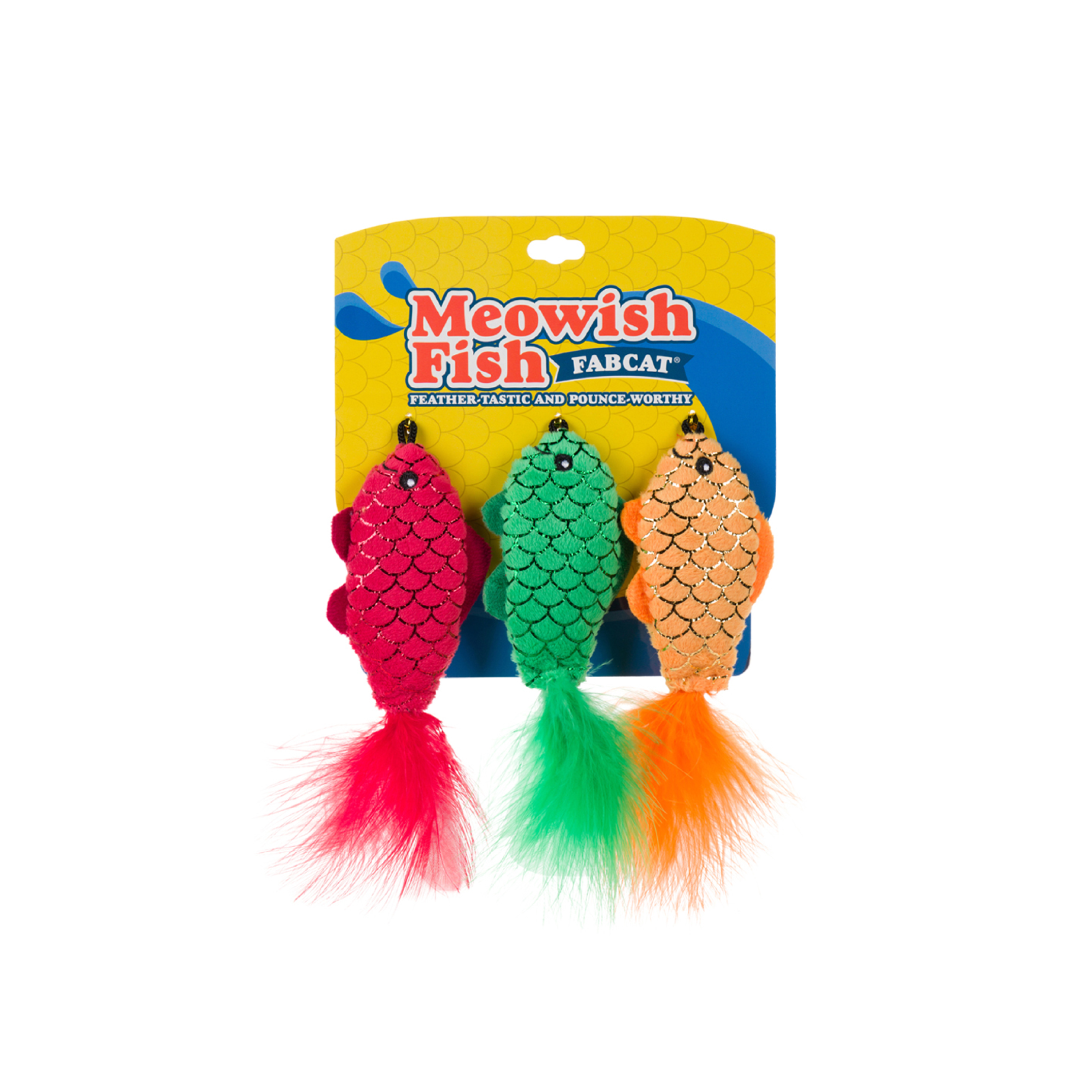 fabcat Foodie Meowish Fish 3-Pack Cat Toy