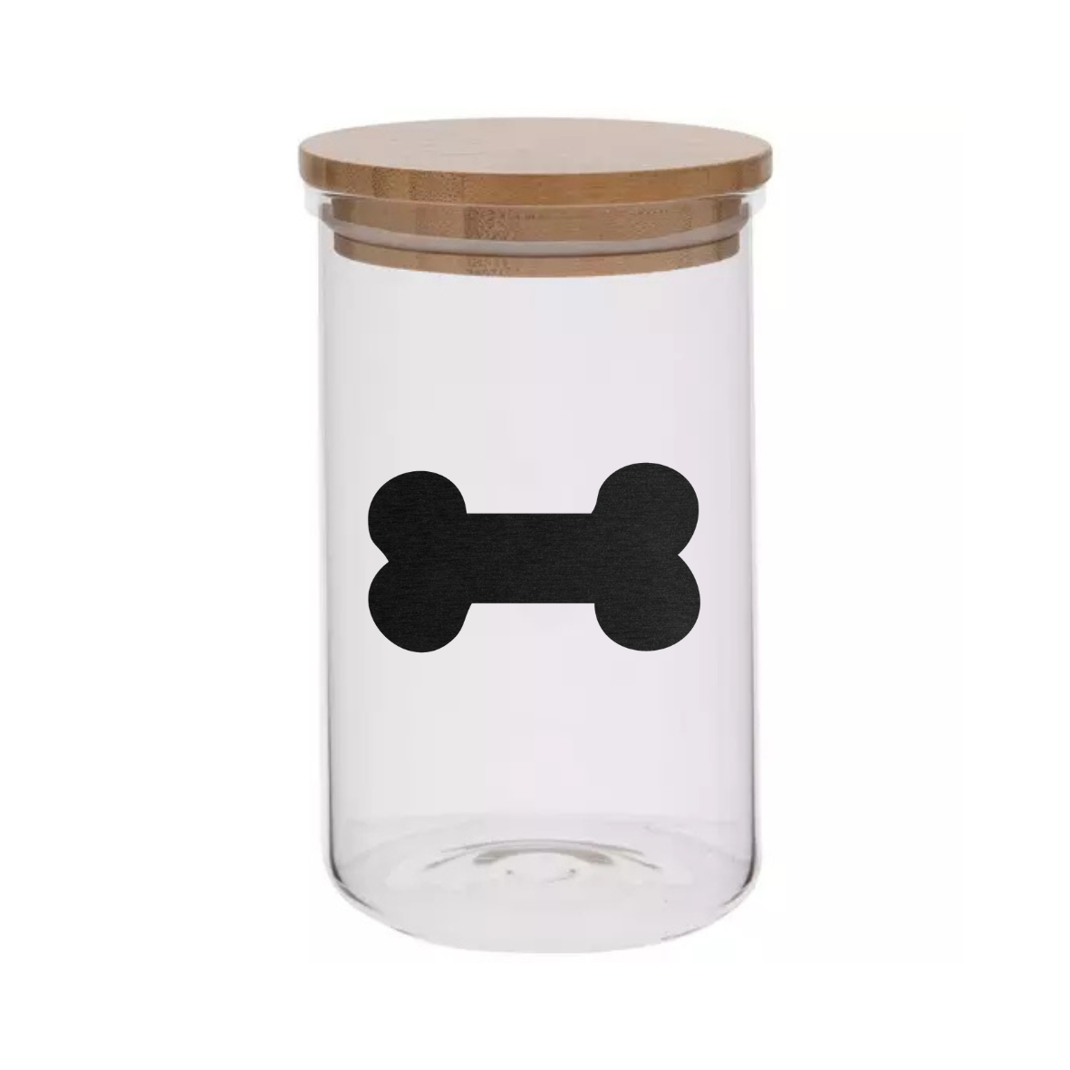 Sparky & Co 20oz Metallic Bone Cylinder Glass Treat Canister With Bamboo Lid