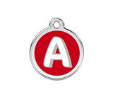 Red Dingo Enamel Pet ID Tag - 1J - Alphabet