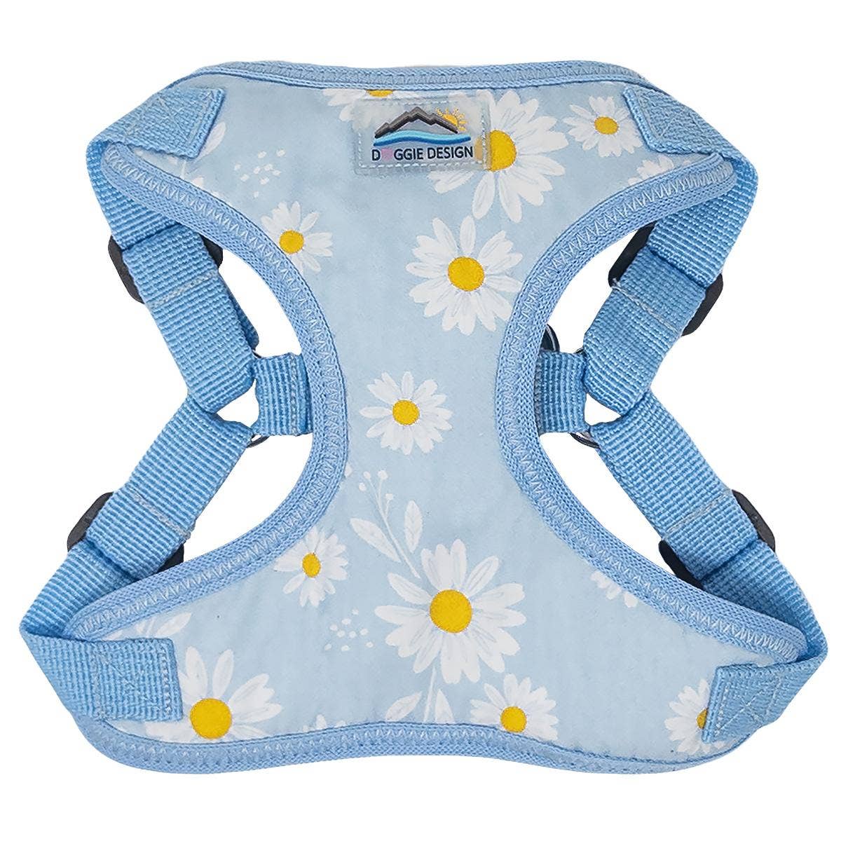 Doggie Design Wrap & Snap Choke Free Dog Harness - Blue Daisy