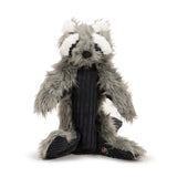 HuggleHounds Rope X-Brace Raccoon 15" Durable Plush Dog Toy