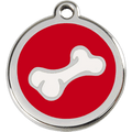 Red Dingo Enamel Pet ID Tag - 1BO - Bone Red / Large - Paw Naturals