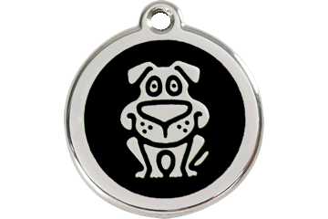 Red Dingo Enamel Pet ID Tag - 1DG - Dog Black / Large - Paw Naturals