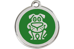 Red Dingo Enamel Pet ID Tag - 1DG - Dog Green / Large - Paw Naturals