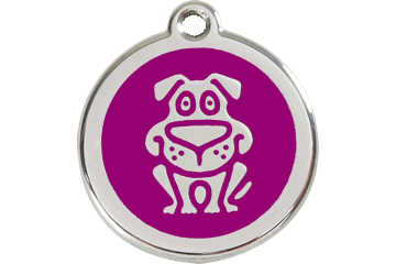 Red Dingo Enamel Pet ID Tag - 1DG - Dog Purple / Large - Paw Naturals