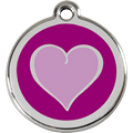 Red Dingo Enamel Pet ID Tag - 1HP - Heart Purple Small - Paw Naturals