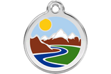 Red Dingo Enamel Pet ID Tag - 1MT - Mountains Small - Paw Naturals