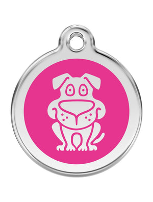 Red Dingo Enamel Pet ID Tag - 1DG - Dog Hot Pink / Large - Paw Naturals