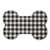 Bone Dry Bone Shaped Pet Mat in Black & White Buffalo Check