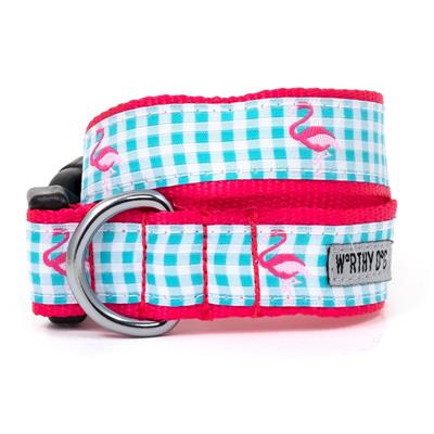 The Worthy Dog Gingham Flamingo Collection Collars