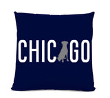 Sophisticated Pup Chicago Labrador Navy Pillow 14" x 14" Spun Polyester