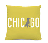 Sophisticated Pup Chicago Labrador Yellow Pillow 18" X 18" Spun Polyester