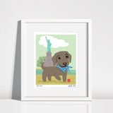 Doggie Drawings Chesapeake Bay Retriever Puppy Statue of Liberty Art Print 8'' x 10'' Art Print - Paw Naturals