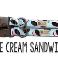 Very Vintage Designs Ice Cream Sandwich Organic Cotton Collars & Leashes XS - 3/8" x 6-10" - Paw Naturals