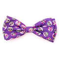 The Worthy Dog Skeletons Purple Bow Tie