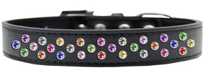 Mirage Pet Products Sprinkles Confetti Crystals White Dog Collar Black / 12" - Paw Naturals