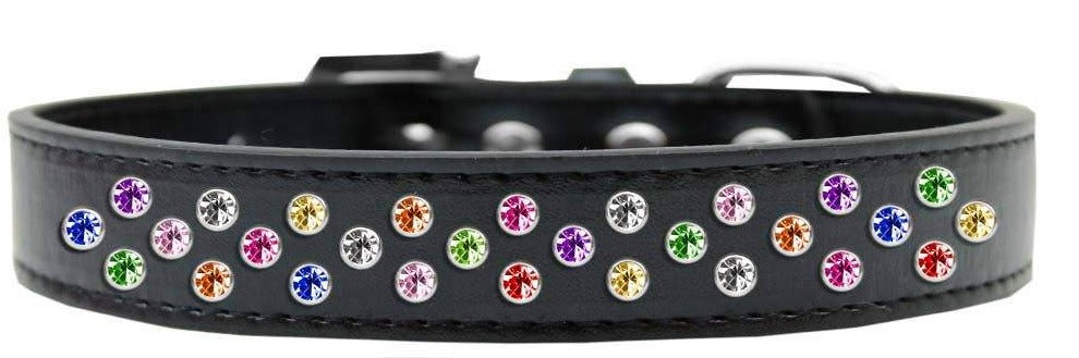 Mirage Pet Products Sprinkles Confetti Crystals White Dog Collar Black / 12" - Paw Naturals