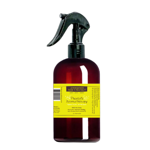 Phoebe's Aromatherapy Multi-Use Essential Oil Spray in Lemongrass & Sea Salt 8oz - Paw Naturals