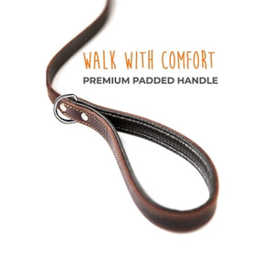 Mighty Paw Leather 6' Dog Leash - Paw Naturals