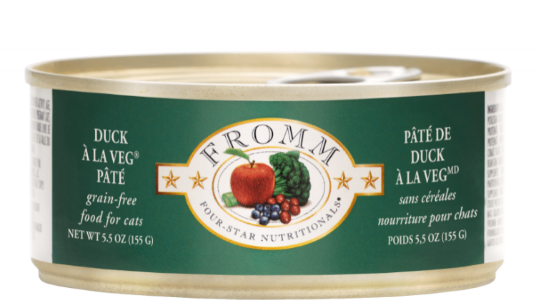 Fromm Four-Star Pâté Duck A La Veg 5oz Canned Cat Food