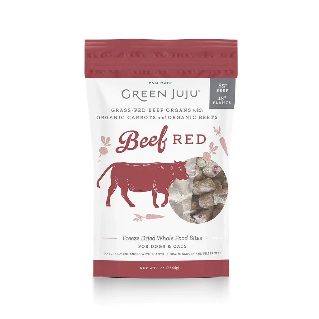 Green Juju Freeze-Dried Whole Food Bites Beef Red for Dogs & Cats