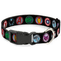 Marvel Comics Plastic Clip Collar Avenger Icons Black/Multi Color Collar