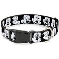 Disney Plastic Clip Collar Mickey Mouse Expressions CloseUp Black/White Collar