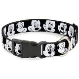 Disney Plastic Clip Collar Mickey Mouse Expressions CloseUp Black/White Collar