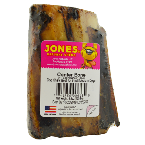 Jones Natural Chews Center Cut Marrow Bone Beef  4"