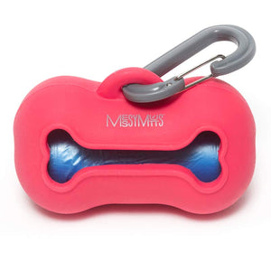Messy Mutts Silicone Pet Waste Bag Holder Red - Paw Naturals