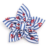 The Worthy Dog Navy Stripe Anchors Collection Flower