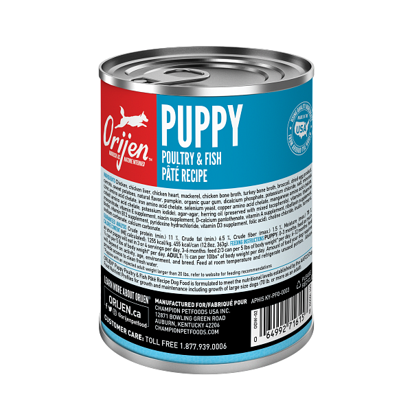 Orijen Puppy Poultry & Fish Pate Recipe Canned Dog Food - Paw Naturals