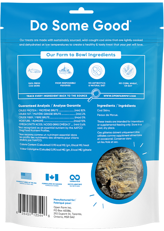 Open Farm Dehydrated Cod Skin Treats 2.25oz - Paw Naturals