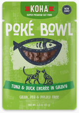 Koha Poke Bowl Entree in Gravy 2.8oz Cat Pouches Tuna & Duck - Paw Naturals