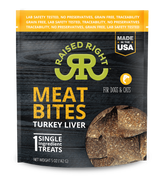 Raised Right Meat Bites Turkey Dog & Cat Treat 5oz