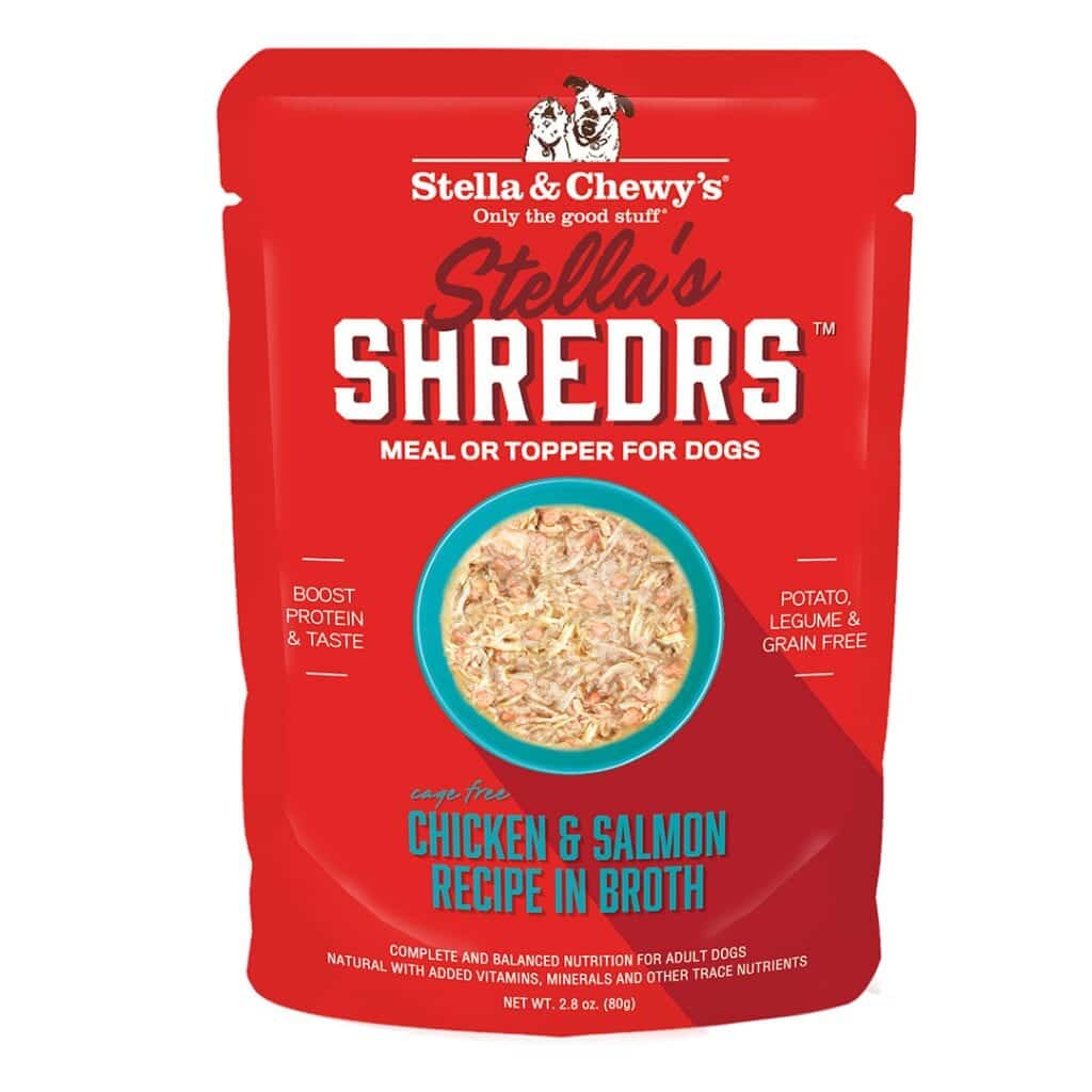 Stella & Chewy's Stella's Shredrs Wet Dog Food Pouches 2.8oz Chicken & Salmon - Paw Naturals