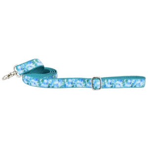 2 Hounds Design Teal Tie-Dye Velvet Essential Collar & Leash 5' Leash - Paw Naturals