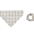 Pearhead Matching Gingham Pet Bandana and Owner Scrunchie Set
