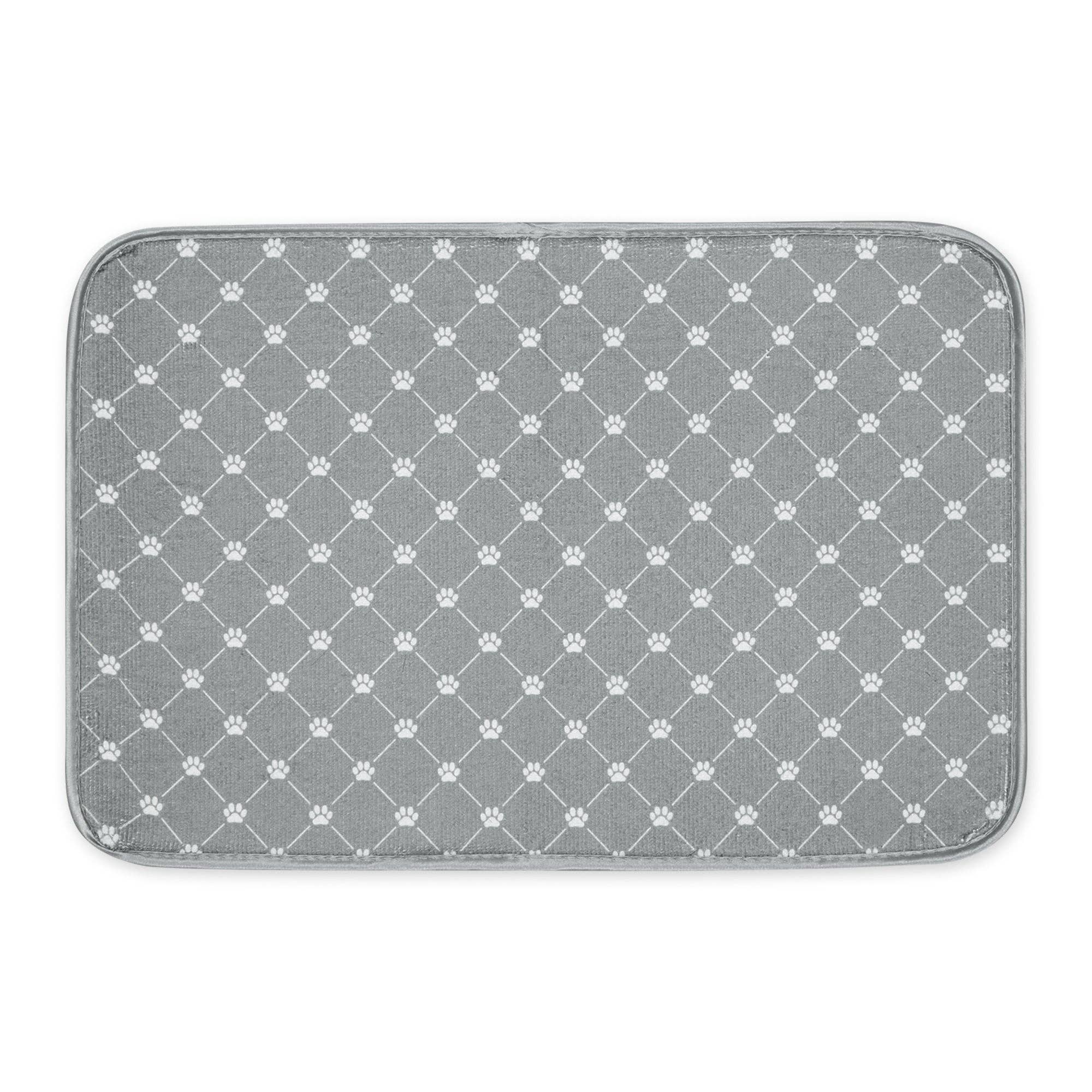 Bone Dry Gray Printed Trellis Paw Pet Mat