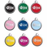 Red Dingo Enamel Pet ID Tag - 1SK - Fish Bone Black / Large - Paw Naturals