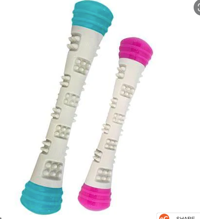 Messy Mutts Totally Pooched Chew n' Squeak Stick Dog Toy